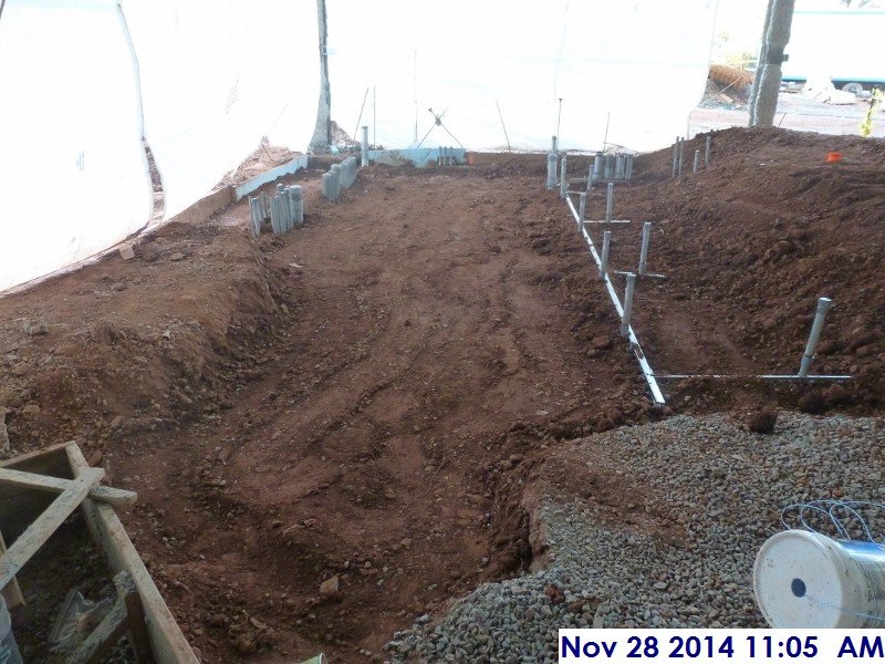 Backfilled the underground electrical roughing at the Electrical Room 186 Facing North